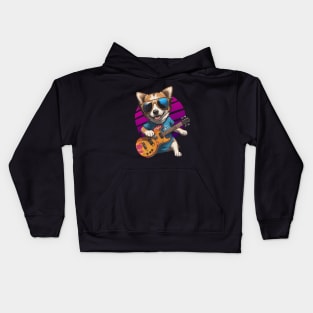 Dog Play Guitar Kids Hoodie